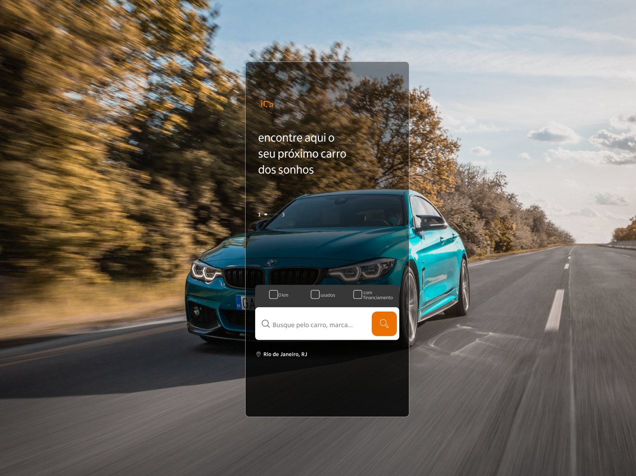 Vehicle search over a moving-car photograph