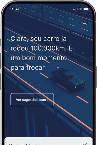 iCarros app screen suggesting a vehicle trade-in